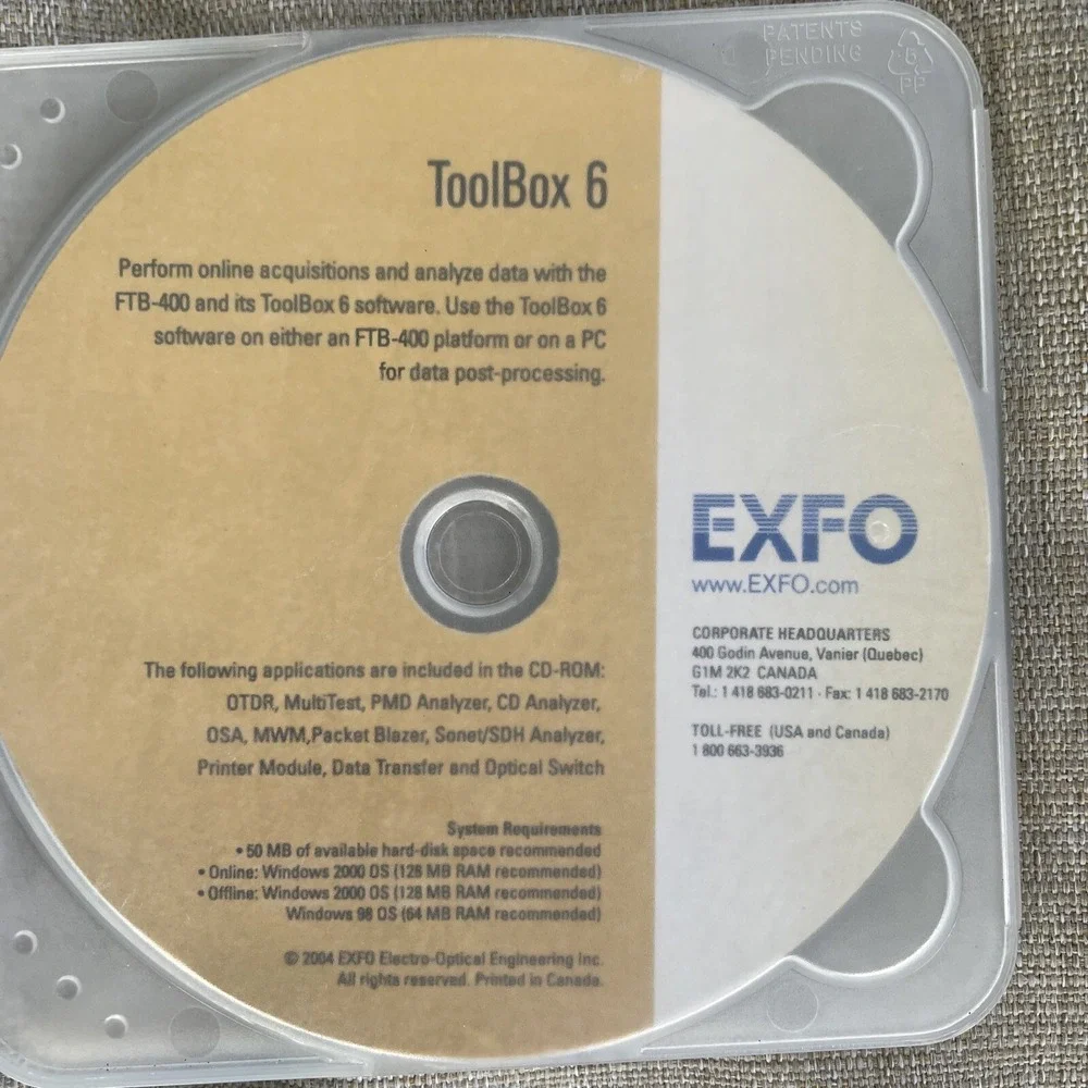 EXFO Toolbox 6 Fab-400 Fast Reporter 2 OTDR Product Service Pack 4 SP1 Software